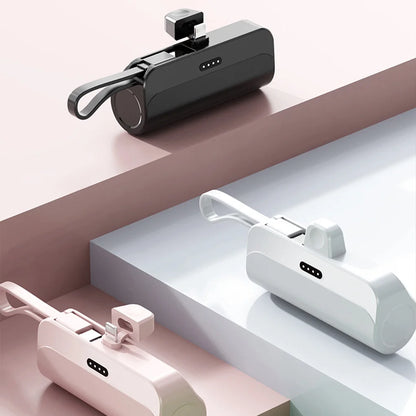 10,000mAh Mini Capsule Power Bank - Plug and Play External Battery Charger for Samsung and iPhone