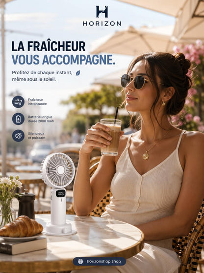 Ventilateur Portable Rechargeable USB – Flexible, 5 Vitesses, Ultra-Silencieux